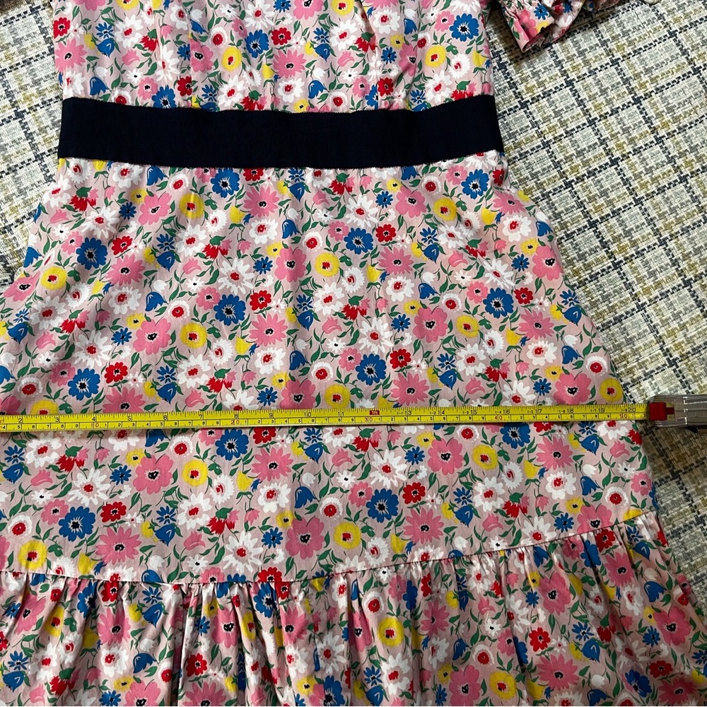 Boden Floral Print Midi Dress Frill Neck- Cotton - Picture 4 of 4